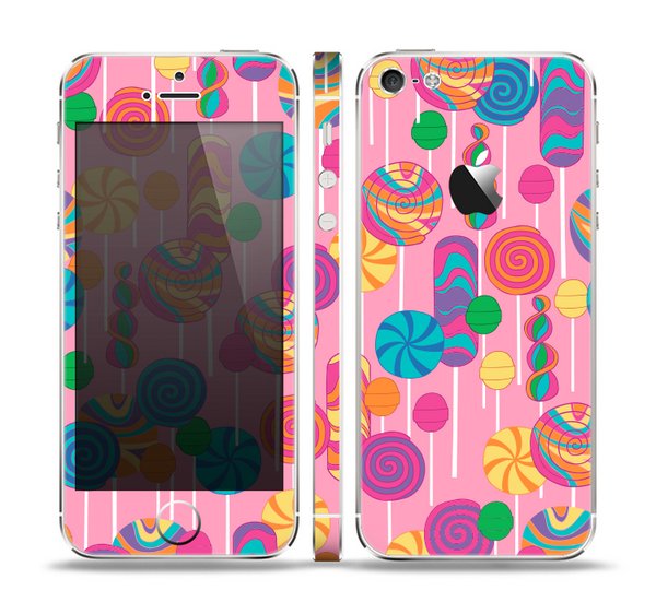 The Pink With Vector Color Treats Skin Set for the Apple iPhone 5