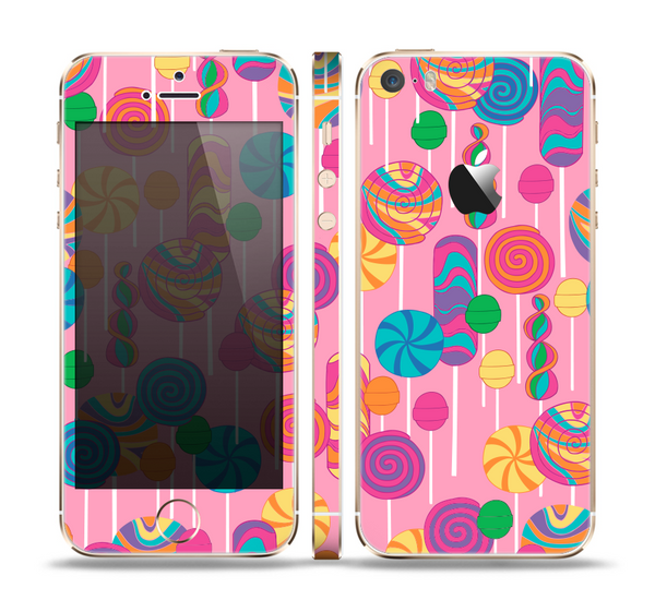 The Pink With Vector Color Treats Skin Set for the Apple iPhone 5s
