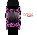 The Pink & Black Delicate Pattern Skin for the Pebble SmartWatch