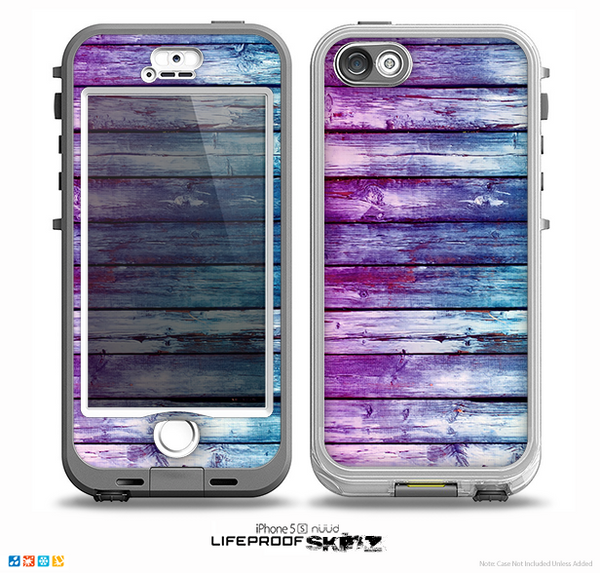 The Pink & Blue Dyed Wood Skin for the iPhone 5-5s NUUD LifeProof Case