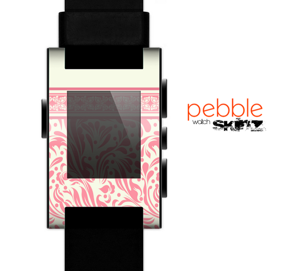 The Pink & Tan Polka Dot Pattern V1 Skin for the Pebble SmartWatch