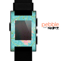 The Pink & Teal Paisley Design Skin for the Pebble SmartWatch es
