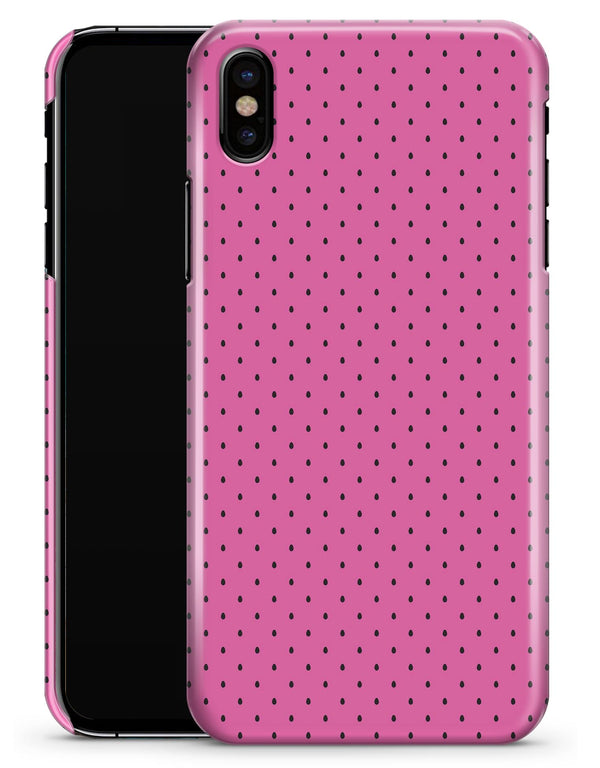 The Pink and Black Micro Polka Dot Pattern - iPhone X Clipit Case