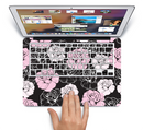 The Pink and Black Rose Pattern V3 Skin Set for the Apple MacBook Pro 15" with Retina Display