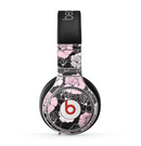 The Pink and Black Rose Pattern V3 Skin for the Beats by Dre Pro Headphones
