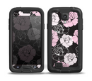 The Pink and Black Rose Pattern V3 Skin for the Samsung Galaxy S4 frē LifeProof Case
