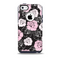The Pink and Black Rose Pattern V3 Skin for the iPhone 5c OtterBox Commuter Case