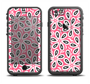 The Pink and Black Vector Floral Pattern Apple iPhone 6/6s LifeProof Fre Case Skin Set
