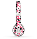 The Pink and Black Vector Floral Pattern Skin for the Beats by Dre Solo 2 Headphones