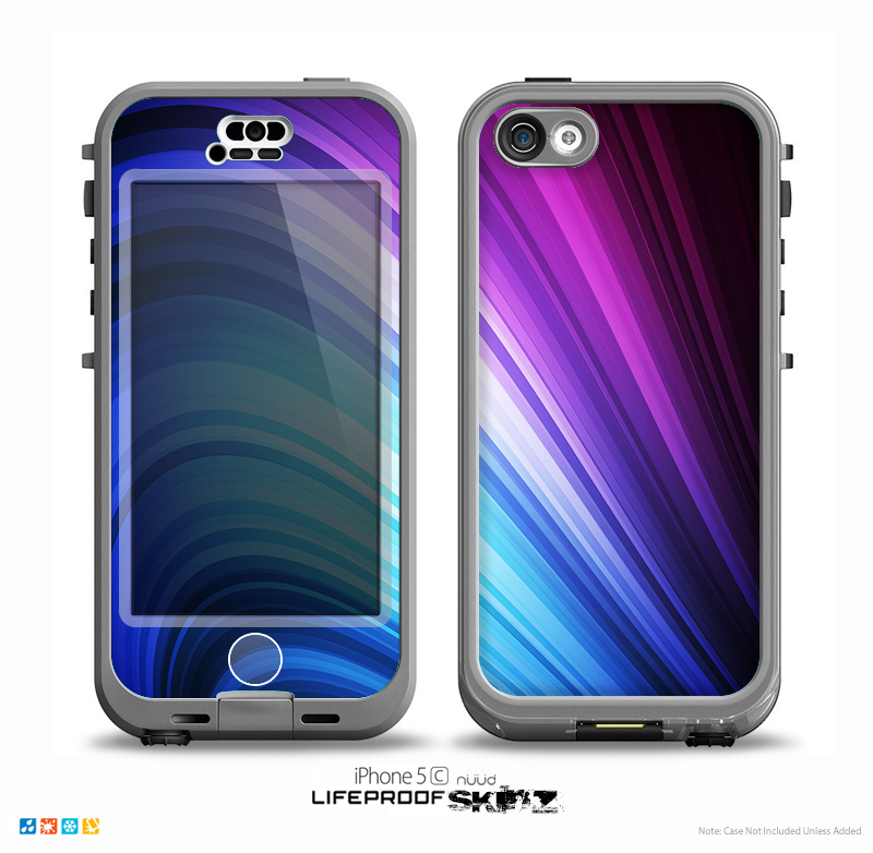 The Pink and Blue Glowing Neon Wave Skin for the iPhone 5c nüüd LifeProof Case