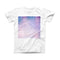 The Pink and Blue Grungy Abstract ink-Fuzed Front Spot Graphic Unisex Soft-Fitted Tee Shirt