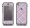 The Pink and Blue Layered Plaid Pattern V4 Apple iPhone 5c LifeProof Nuud Case Skin Set