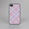 The Pink and Blue Layered Plaid Pattern V4 Skin-Sert for the Apple iPhone 4-4s Skin-Sert Case