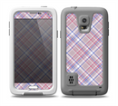 The Pink and Blue Layered Plaid Pattern V4 Skin for the Samsung Galaxy S5 frē LifeProof Case