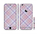 The Pink and Blue Layered Plaid Pattern V4 Sectioned Skin Series for the Apple iPhone 6s Plus