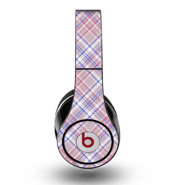 The Pink and Blue Layered Plaid Pattern V4 Skin for the Original Beats by Dre Studio Headphones
