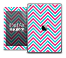 The Pink and Blue Sharp Chevron Skin for the iPad Air