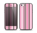 The Pink and Brown Fashion Stripes Skin Set for the iPhone 5-5s Skech Glow Case