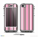 The Pink and Brown Fashion Stripes Skin for the iPhone 5c nüüd LifeProof Case