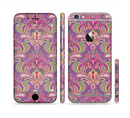 The Pink and Green Paisley Seamless Pattern Sectioned Skin Series for the Apple iPhone 6s Plus