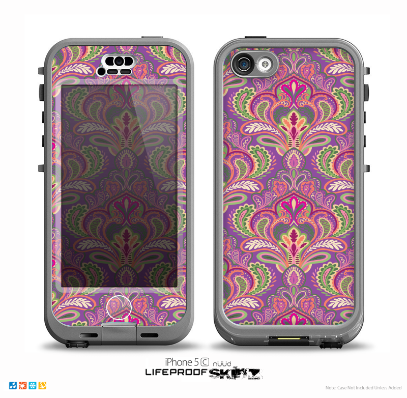 The Pink and Green Paisley Seamless Pattern Skin for the iPhone 5c nüüd LifeProof Case