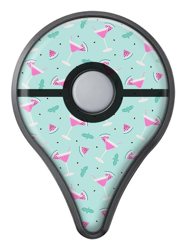 The Pink and Mint Watermelon Cocktail Pattern Pokémon GO Plus Vinyl Protective Decal Skin Kit