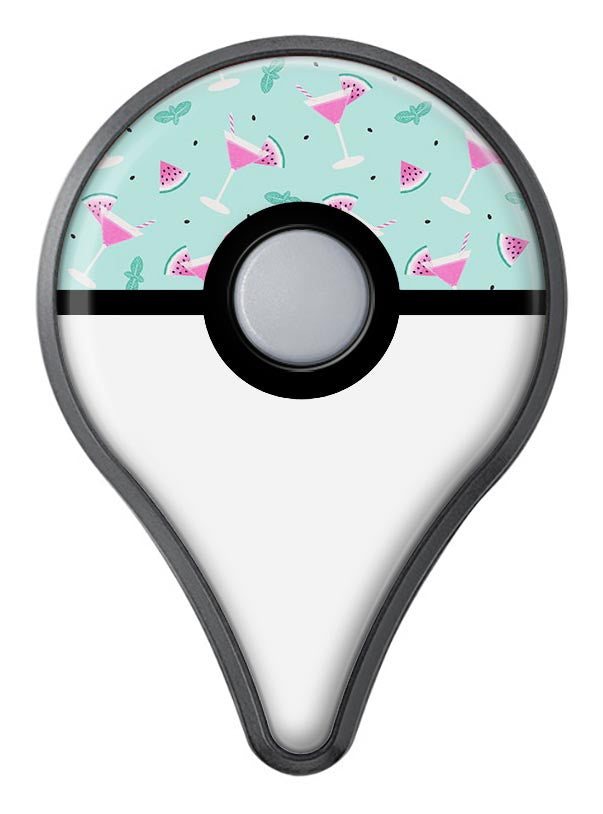 The Pink and Mint Watermelon Cocktail Pattern Pokémon GO Plus Vinyl Protective Decal Skin Kit