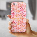 The Pink and Orange Watercolor Clovers iPhone 6/6s or 6/6s Plus 2-Piece Hybrid INK-Fuzed Case