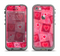 The Pink and Red Hearts in Blocks Apple iPhone 5c LifeProof Fre Case Skin Set