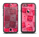 The Pink and Red Hearts in Blocks Apple iPhone 6/6s LifeProof Fre Case Skin Set
