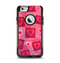 The Pink and Red Hearts in Blocks Apple iPhone 6 Otterbox Commuter Case Skin Set