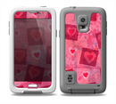 The Pink and Red Hearts in Blocks Skin for the Samsung Galaxy S5 frē LifeProof Case