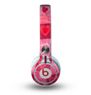 The Pink and Red Hearts in Blocks Skin for the Beats by Dre Mixr Headphones