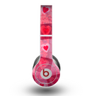 The Pink and Red Hearts in Blocks Skin for the Beats by Dre Original Solo-Solo HD Headphones