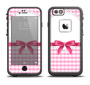 The Pink and White Plaid with Lace and Ribbon Apple iPhone 6/6s LifeProof Fre Case Skin Set