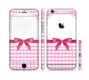 The Pink and White Plaid with Lace and Ribbon Sectioned Skin Series for the Apple iPhone 6s Plus