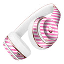 The Pink and White Slanted Stripes Full-Body Skin Kit for the Beats by Dre Solo 3 Wireless Headphones