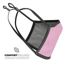 The Pink and White Slanted Stripes - Made in USA Mouth Cover Unisex Anti-Dust Cotton Blend Reusable & Washable Face Mask with Adjustable Sizing for Adult or Child