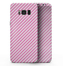 The Pink and White Slanted Stripes - Samsung Galaxy S8 Full-Body Skin Kit