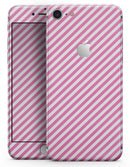 The Pink and White Slanted Stripes - Skin-kit for the iPhone 8 or 8 Plus