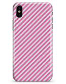 The Pink and White Slanted Stripes - iPhone X Clipit Case