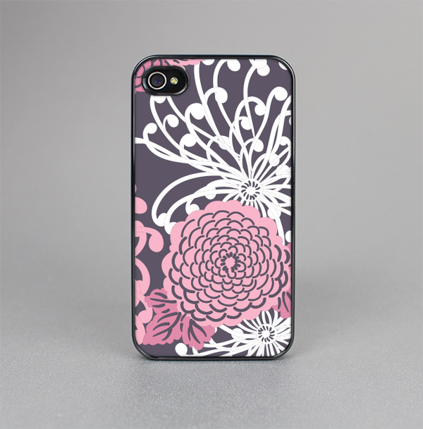 The Pink and White Solid Flowers Skin-Sert for the Apple iPhone 4-4s Skin-Sert Case