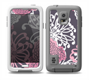 The Pink and White Solid Flowers Skin for the Samsung Galaxy S5 frē LifeProof Case