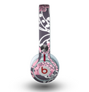 The Pink and White Solid Flowers Skin for the Beats by Dre Mixr Headphones