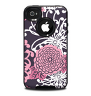 The Pink and White Solid Flowers Skin for the iPhone 4-4s OtterBox Commuter Case