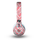 The Pink and White Swirly Heart Design Skin for the Beats by Dre Mixr Headphones