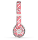 The Pink and White Swirly Heart Design Skin for the Beats by Dre Solo 2 Headphones