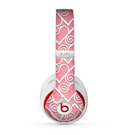 The Pink and White Swirly Heart Design Skin for the Beats by Dre Studio (2013+ Version) Headphones