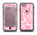 The Pink and White Vector Swirly Heart Pattern Apple iPhone 6/6s LifeProof Fre Case Skin Set