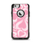 The Pink and White Vector Swirly Heart Pattern Apple iPhone 6 Otterbox Commuter Case Skin Set
